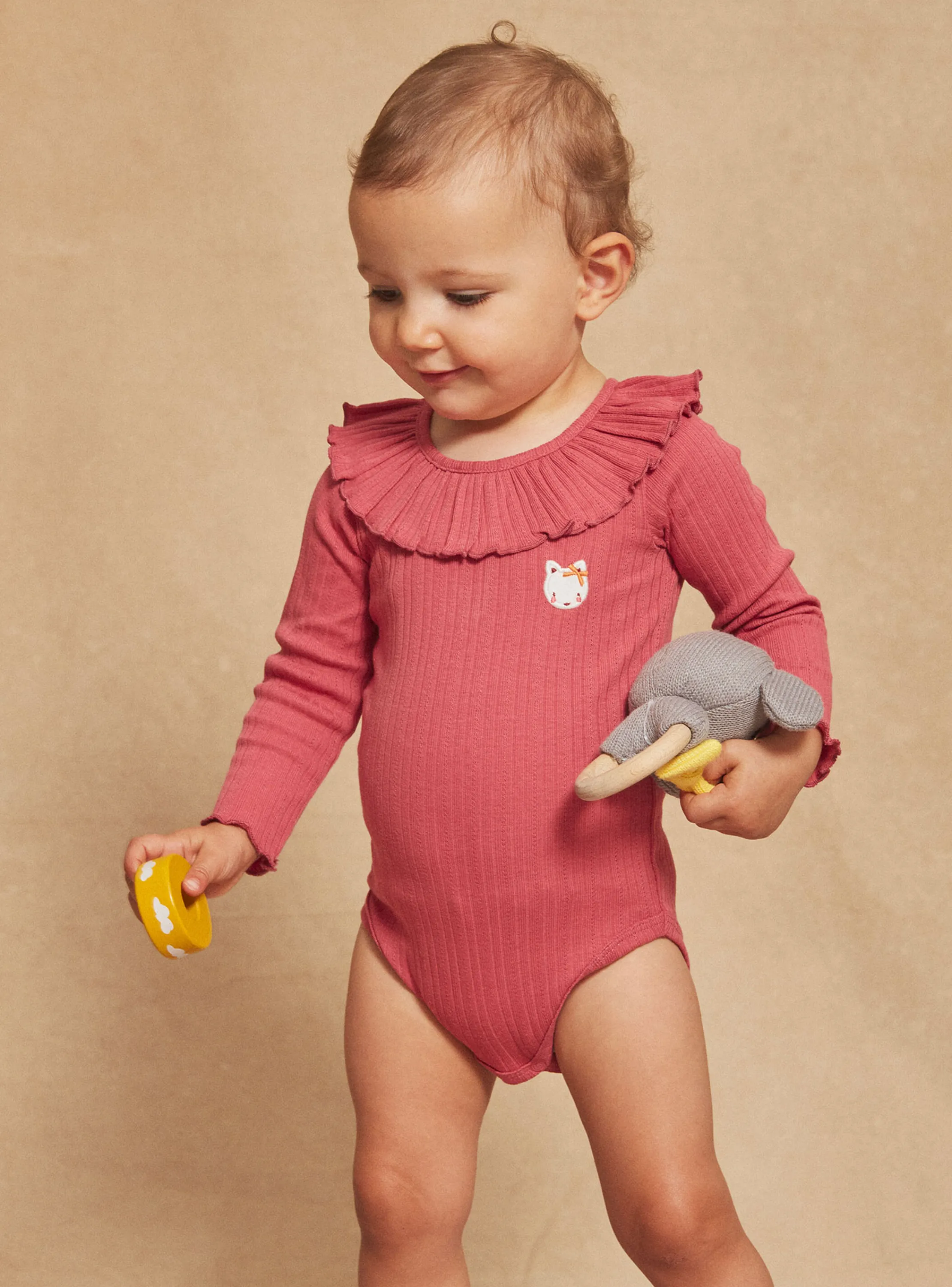 Best Sergent Major Ribbed-effect passion pink bodysuit