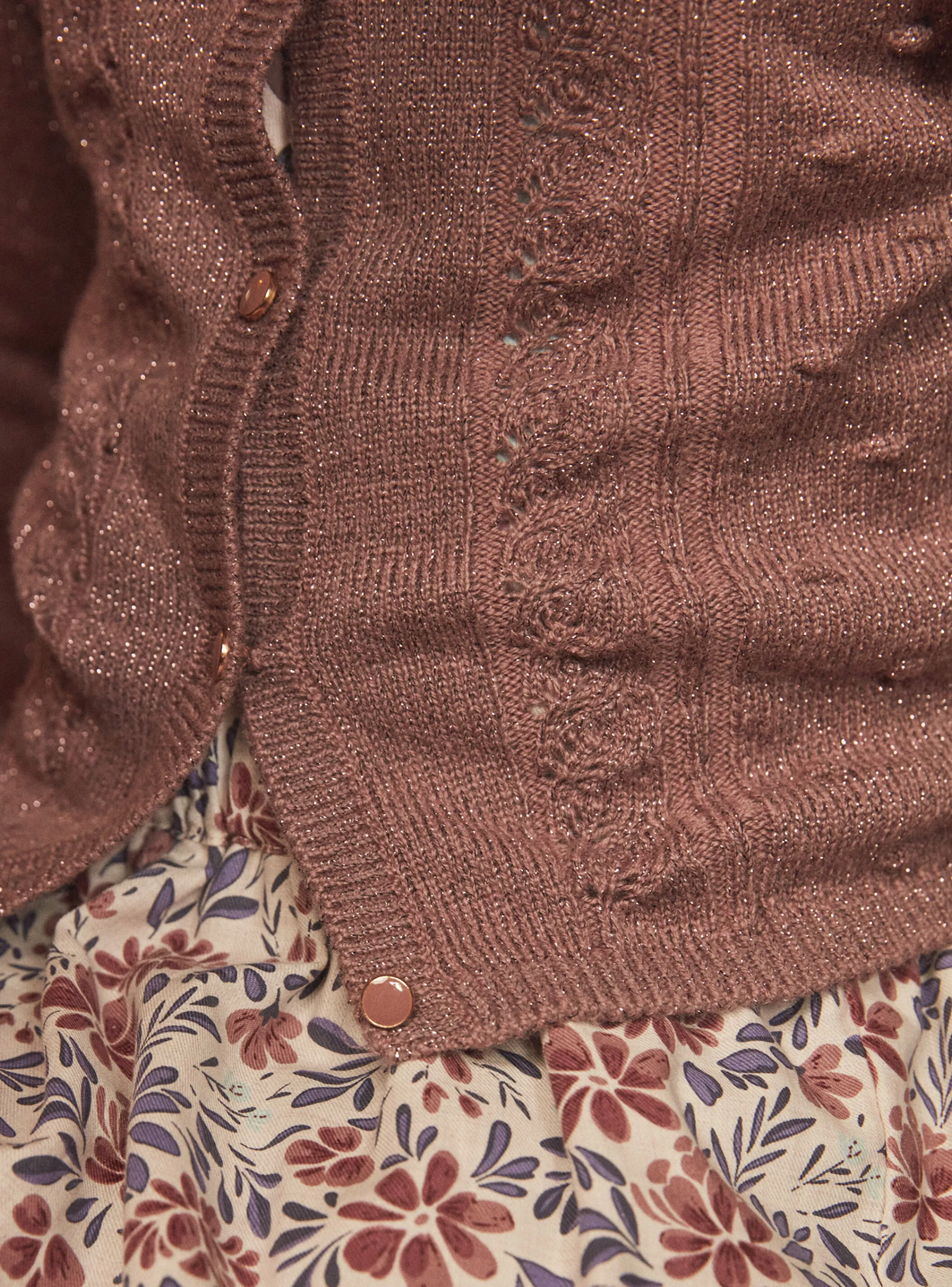 Online Sergent Major Rosewood openwork cardigan