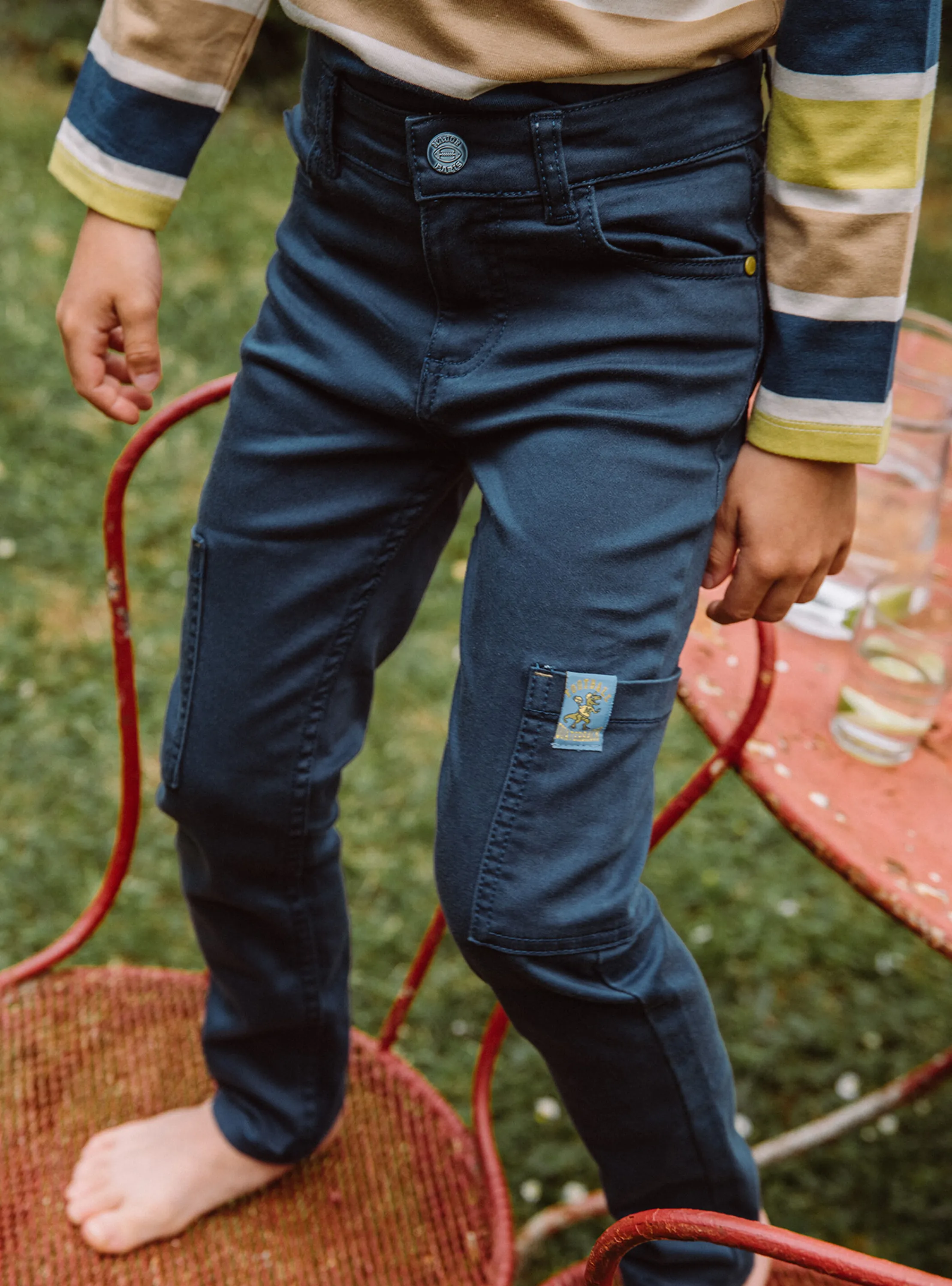 Outlet Sergent Major Slim-fit pants in petrol blue