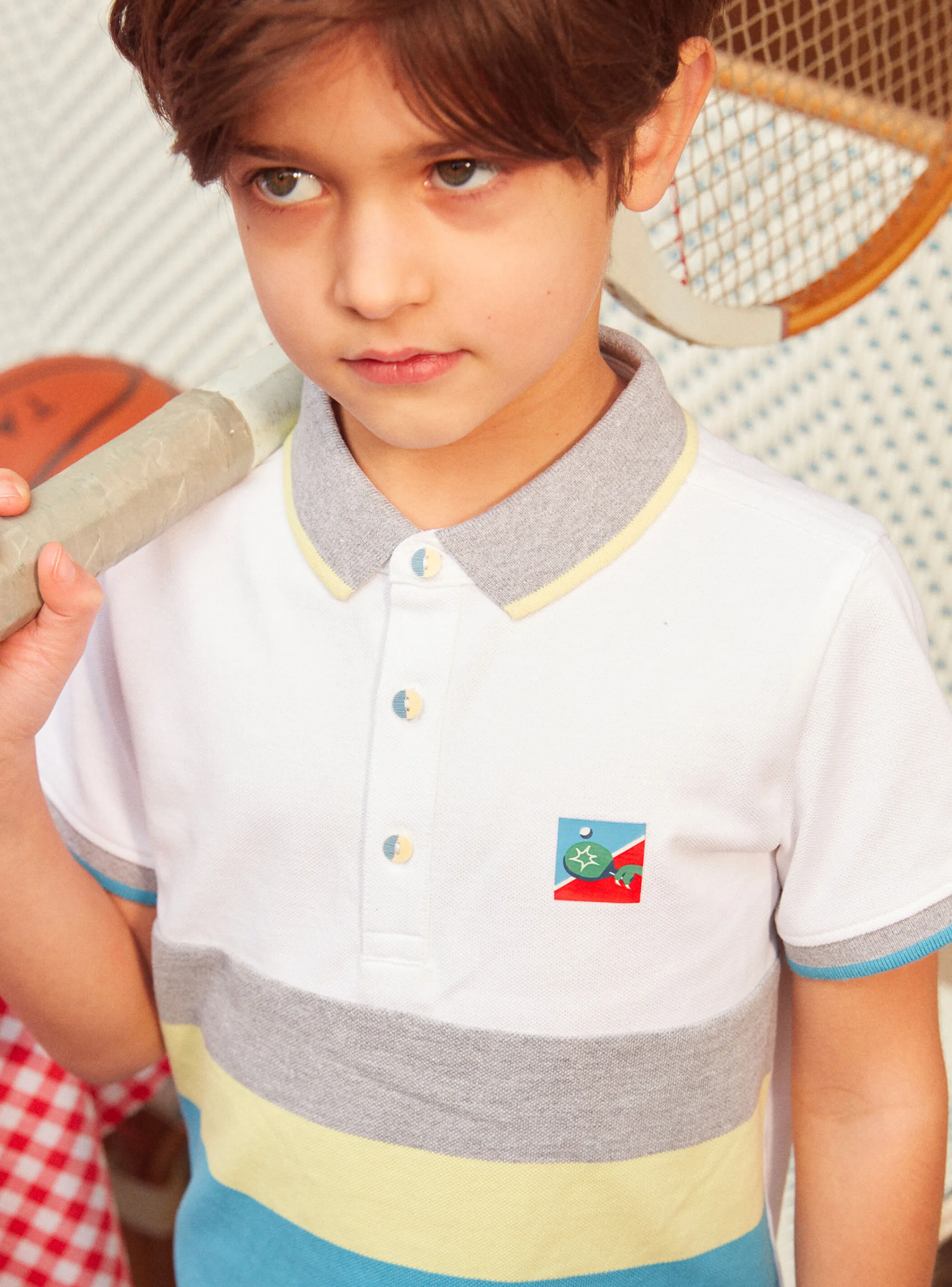 Online Sergent Major Tricolour striped polo shirt