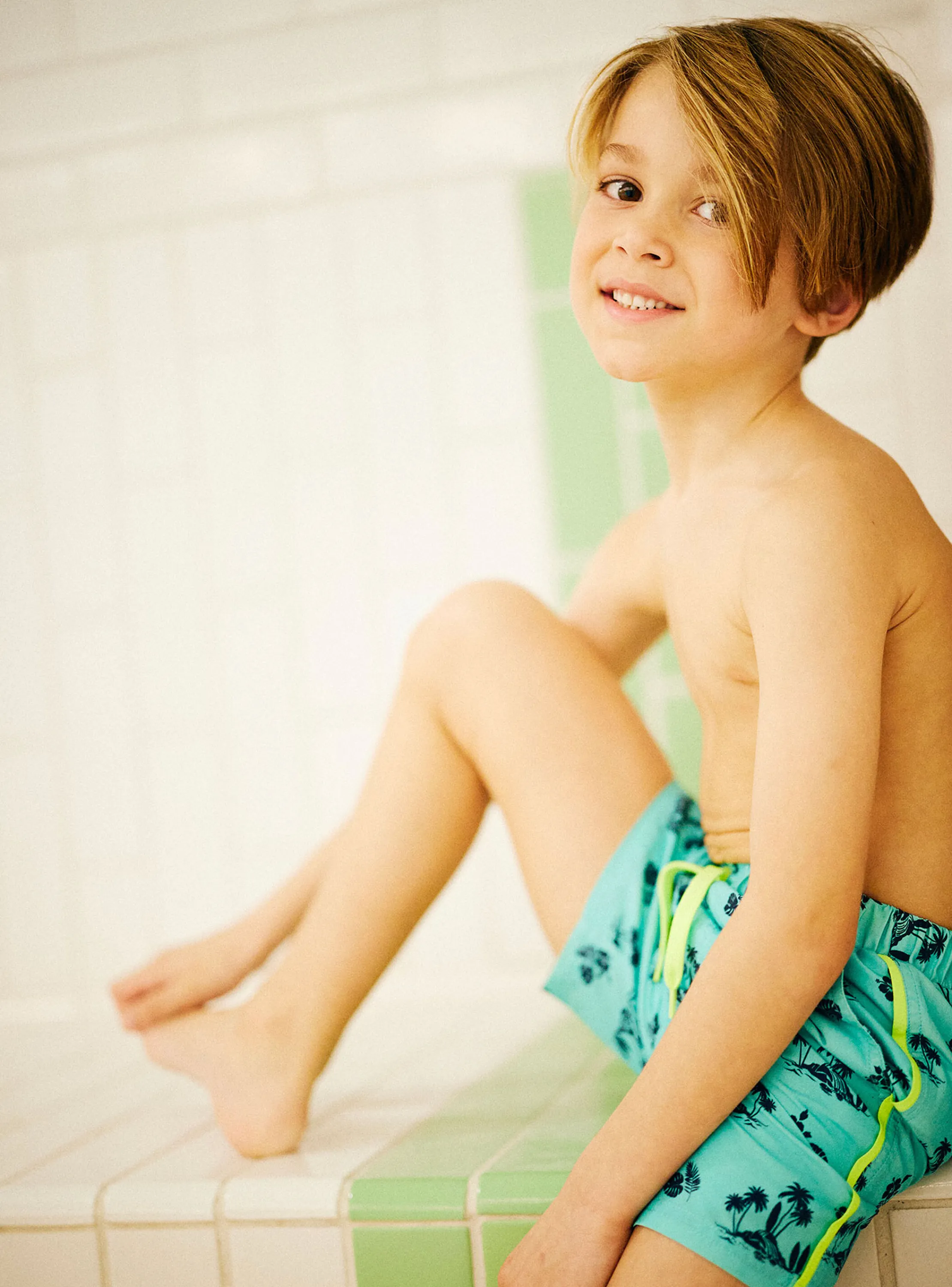 Best Sergent Major Turquoise swimsuit child boy