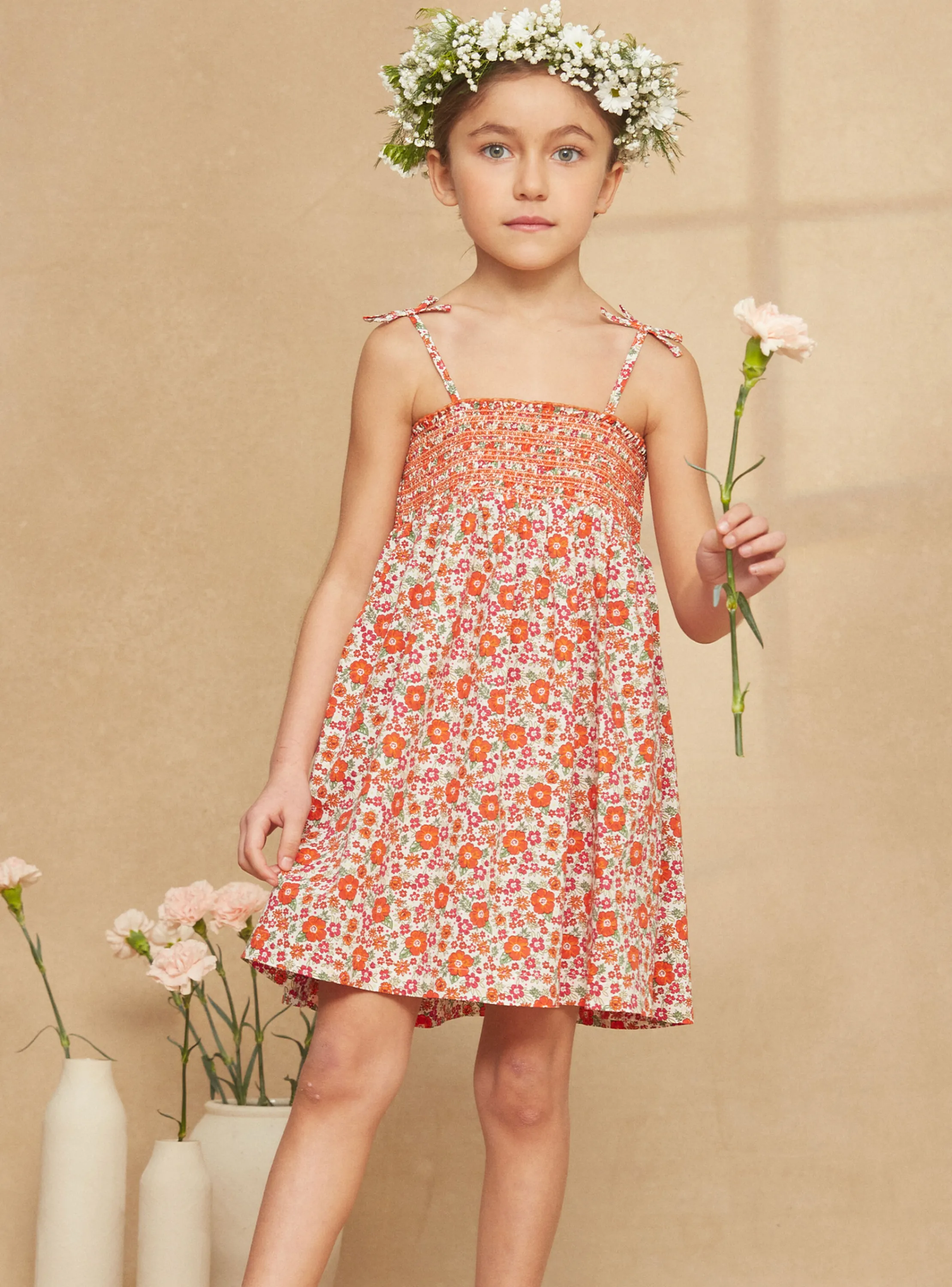 Sale Sergent Major Vanilla smock dress with floral print