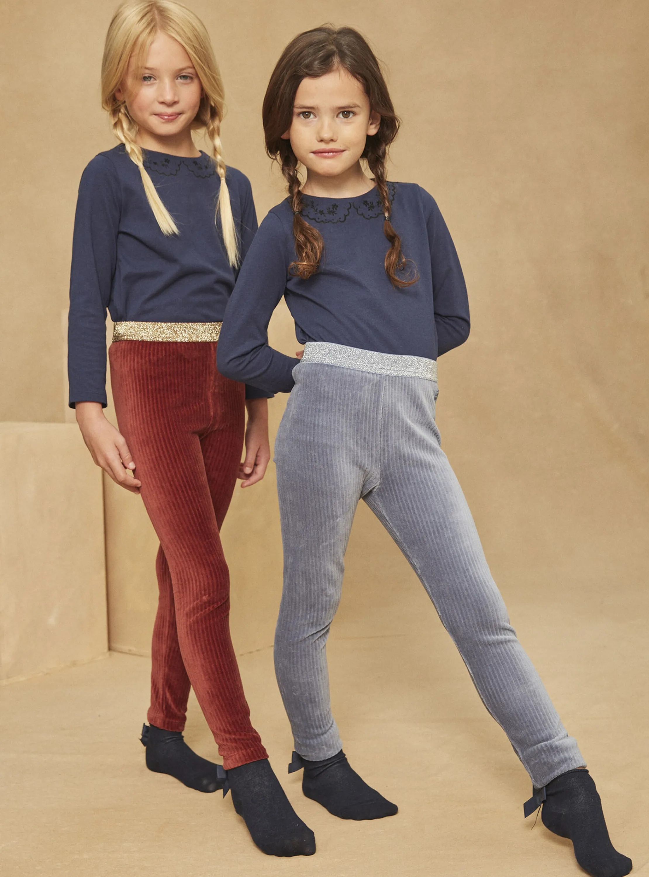 Sale Sergent Major 2 velvet brick and blue leggings