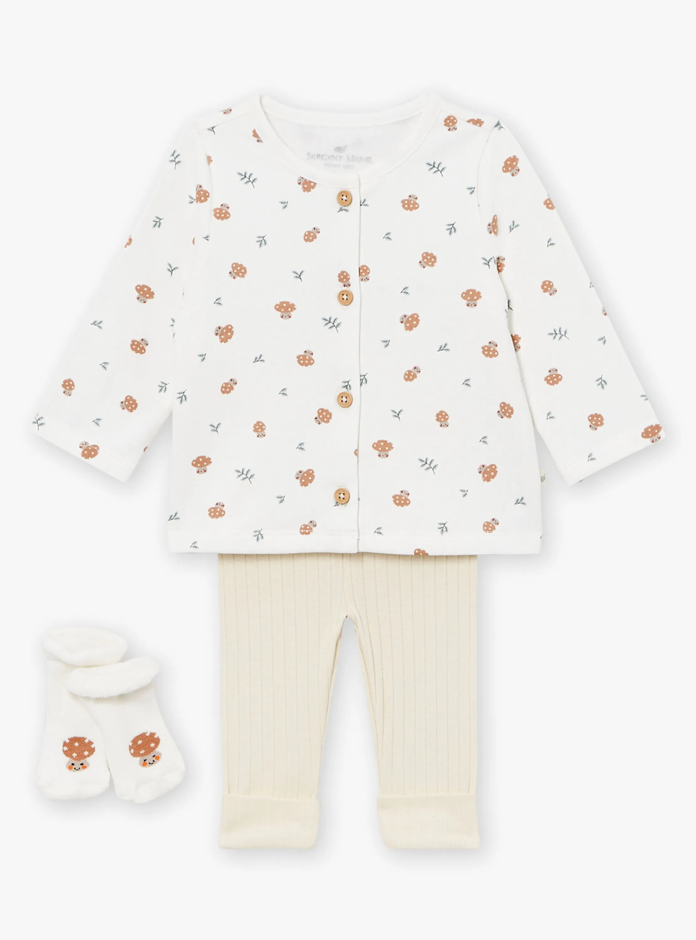 New Sergent Major Vest, pants and socks set in ecru and greige