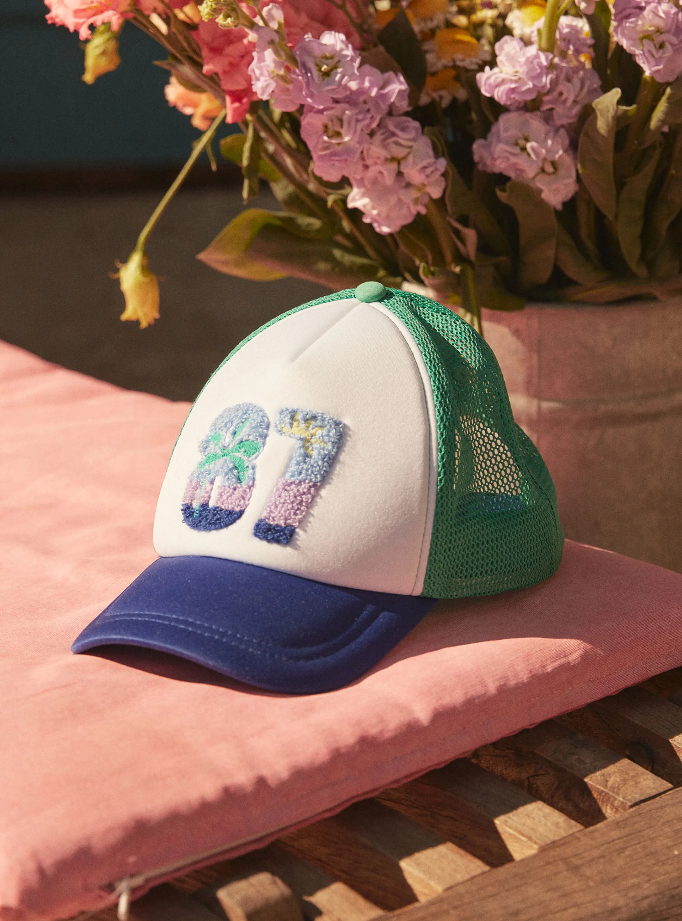 New Sergent Major White and green cap