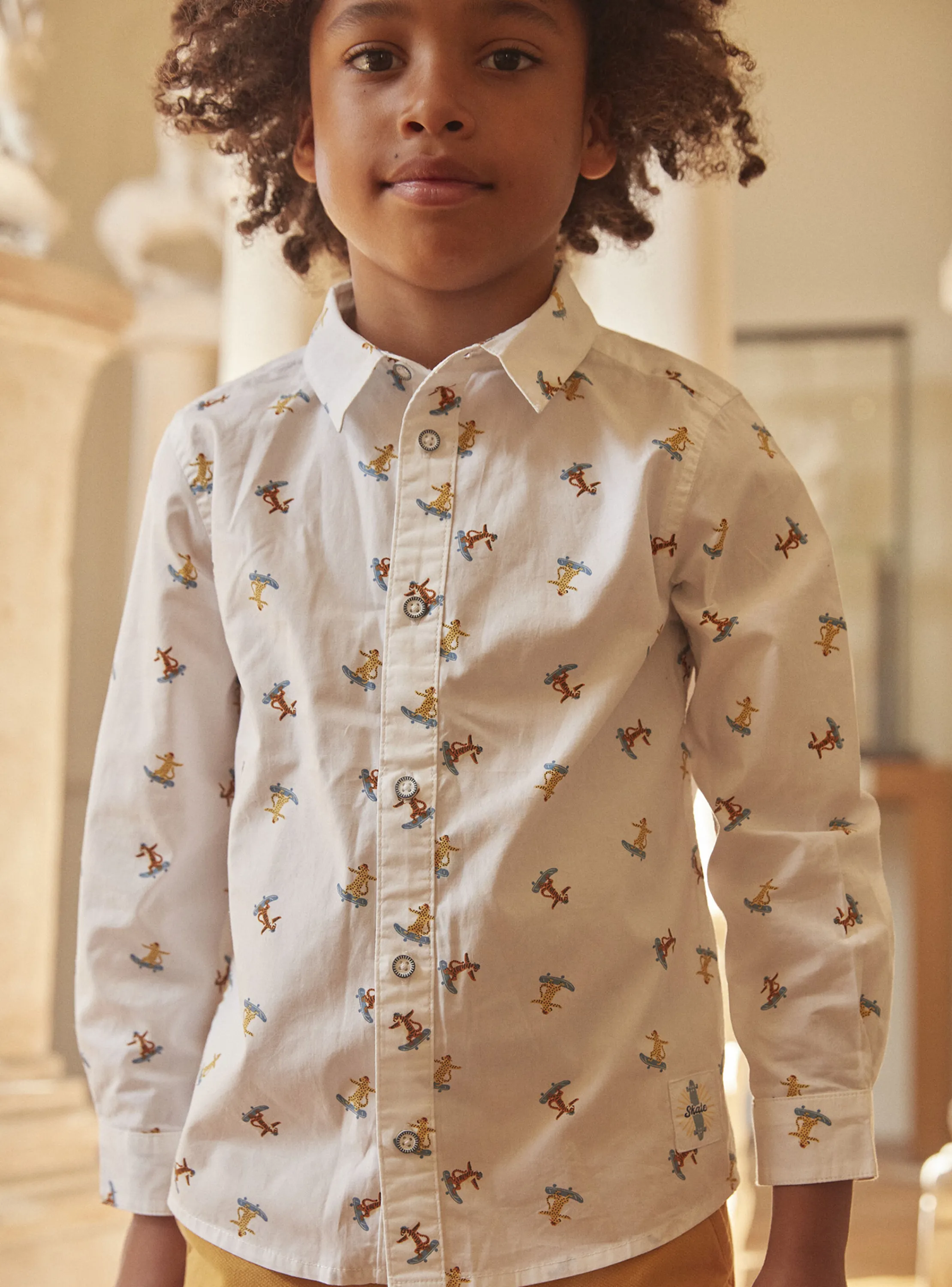 Cheap Sergent Major White tiger skater shirt