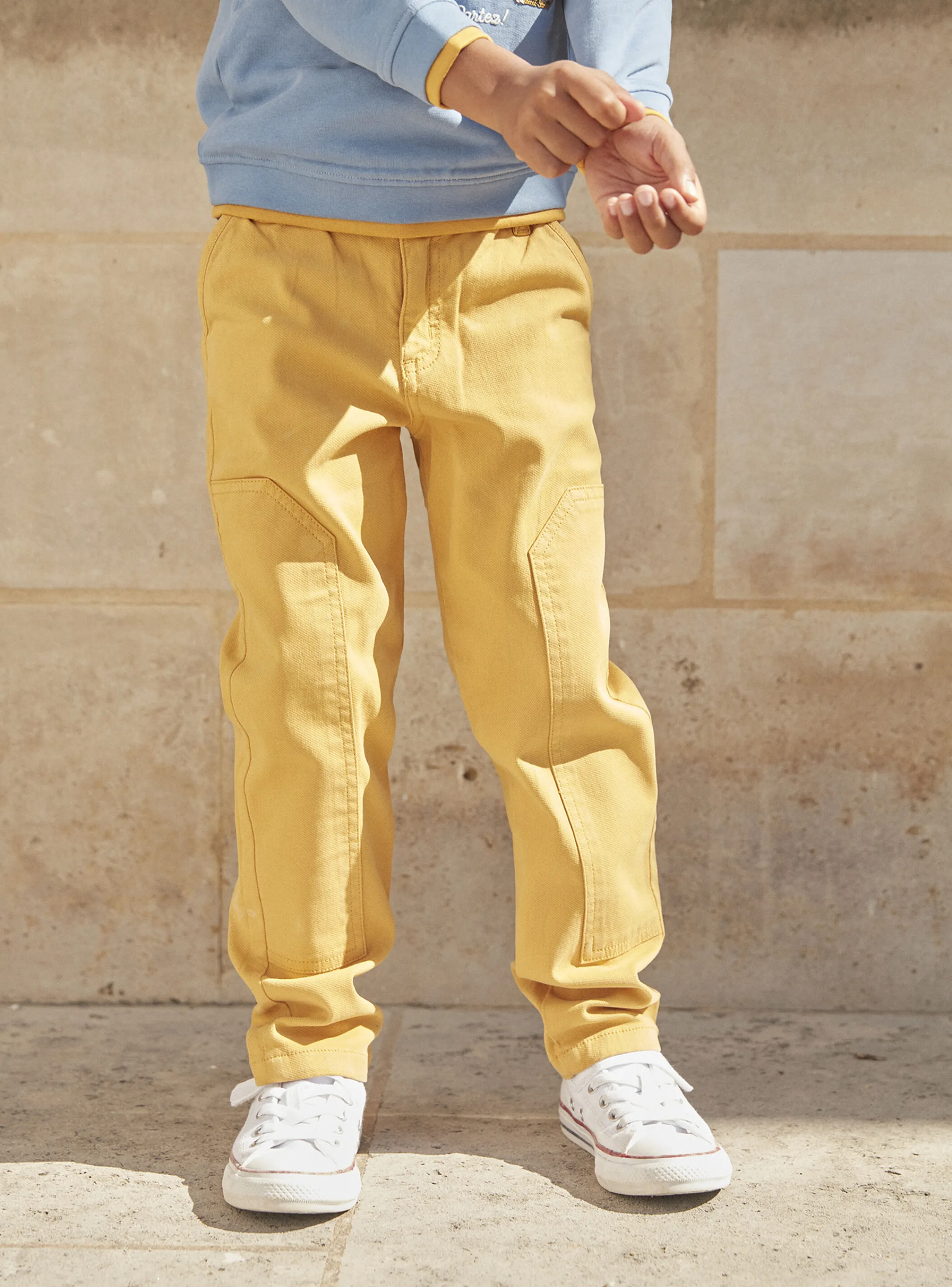Fashion Sergent Major Yellow straight-leg pants