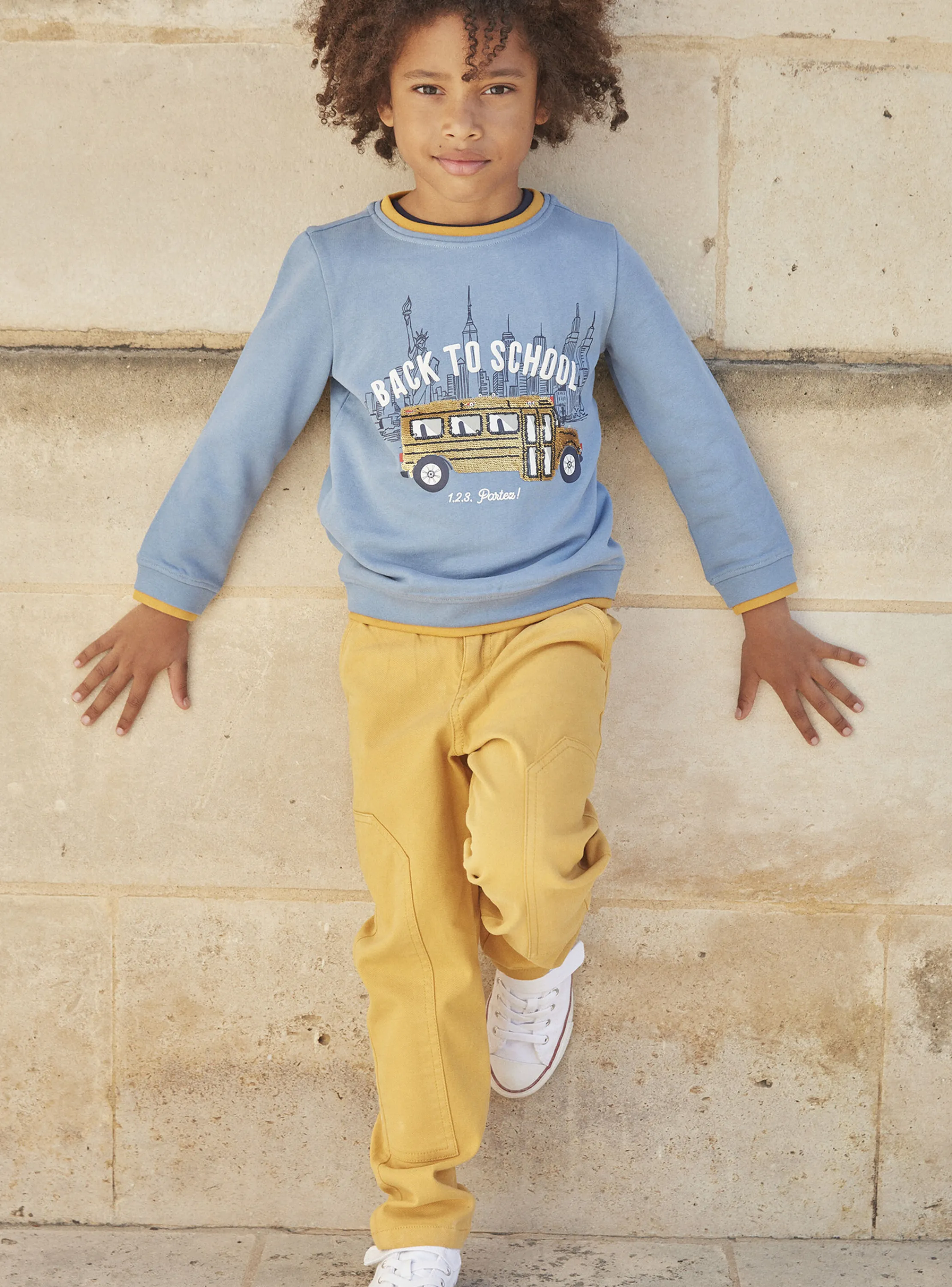 Fashion Sergent Major Yellow straight-leg pants